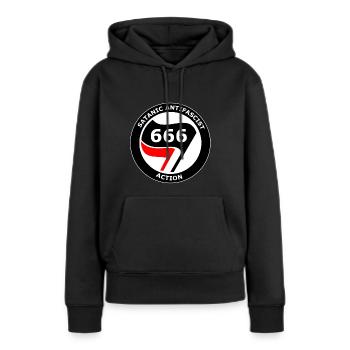 SATANIC ANTIFASCIST - Women’s Premium Organic Hoodie - black - Front - Julia (174cm)