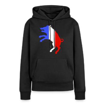 Sanglier Bleu Blanc Rouge - Frauen Premium Bio Hoodie - Schwarz - Vorne - Julia (174cm)