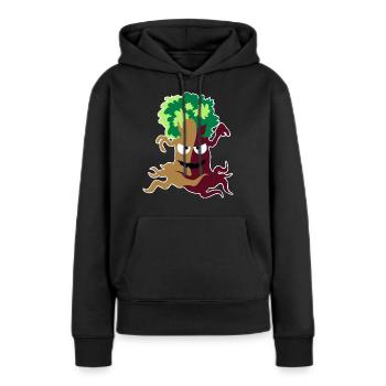 Erd-Elementar - Frauen Premium Bio Hoodie - Schwarz - Vorne - Julia (174cm)