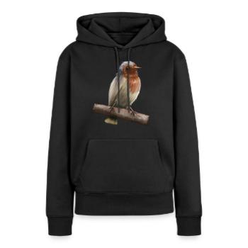 Rouge-gorge - Sweat à capuche Premium bio Femme - noir - Devant - Julia (174cm)