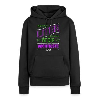 bday tasse verschlafen geburtstagsgeschenkidee - Frauen Premium Bio Hoodie - Schwarz - Vorne - Julia (174cm)