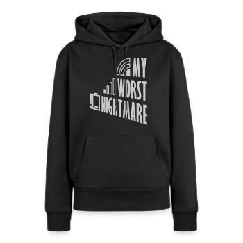 Symboles mon pire cauchemar - Sweat à capuche Premium bio Femme - noir - Devant - Julia (174cm)