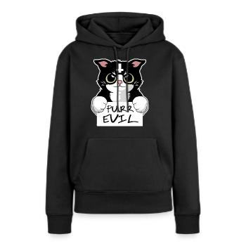 Purr Evil - Frauen Premium Bio Hoodie - Schwarz - Vorne - Julia (174cm)