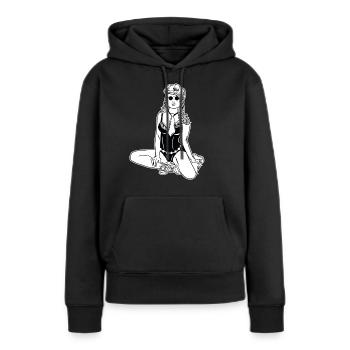 Polizistin // Illustration - Frauen Premium Bio Hoodie - Schwarz - Vorne - Julia (174cm)