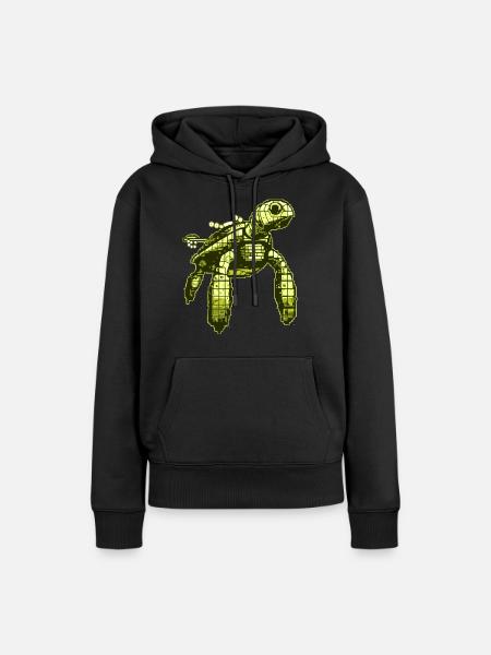 Videospiel 8 Bit Schildkröte - Frauen Premium Bio Hoodie - Schwarz