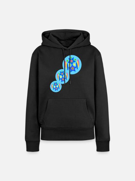 graphic art stern bunt - Frauen Premium Bio Hoodie - Schwarz