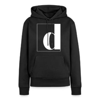 Lettre alphabet d - Sweat à capuche Premium bio Femme - noir - Devant - Julia (174cm)