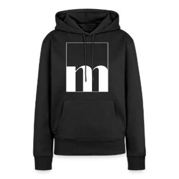 Lettre alphabet m - Sweat à capuche Premium bio Femme - noir - Devant - Julia (174cm)