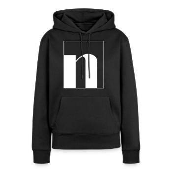 Lettre alphabet n - Sweat à capuche Premium bio Femme - noir - Devant - Julia (174cm)