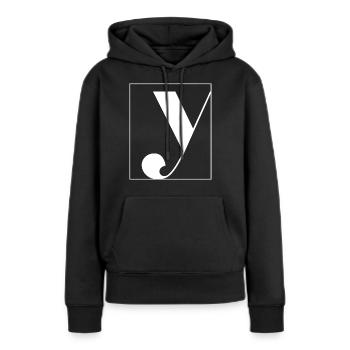 Lettre alphabet y - Sweat à capuche Premium bio Femme - noir - Devant - Julia (174cm)