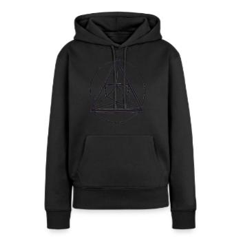 ethereum abstraktes Prisma - Frauen Premium Bio Hoodie - Schwarz - Vorne - Julia (174cm)