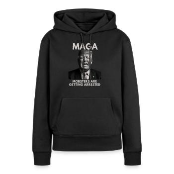 Anti--Witz über lustige Parodie der politischen Demokraten - Frauen Premium Bio Hoodie - Schwarz - Vorne - Julia (174cm)