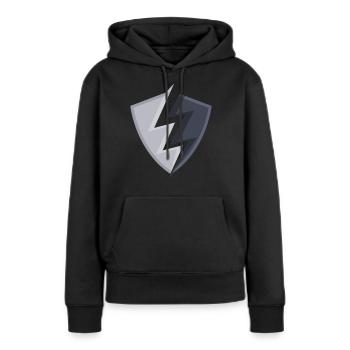 Wappen logo - Frauen Premium Bio Hoodie - Schwarz - Vorne - Julia (174cm)