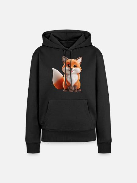 Fuchs 1 - Frauen Premium Bio Hoodie - Schwarz