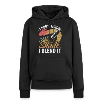 Kreatives Makeup-Design für Beauty-Liebhaber - Frauen Premium Bio Hoodie - Schwarz - Vorne - Julia (174cm)