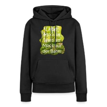 Moos im Wald - Frauen Premium Bio Hoodie - Schwarz - Vorne - Julia (174cm)