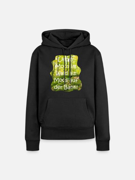 Moos im Wald - Frauen Premium Bio Hoodie - Schwarz