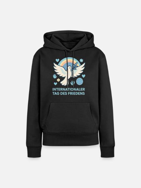 Die Taube des Friedens - Dame Premium hoodie, økologisk bomuld - sort