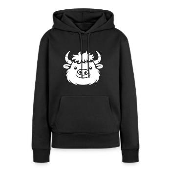 Buffle - Sweat à capuche Premium bio Femme - noir - Devant - Julia (174cm)