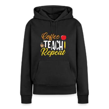Enseignant École primaire Enseignant Enseignant École secondaire - Sweat à capuche Premium bio Femme - noir - Devant - Julia (174cm)