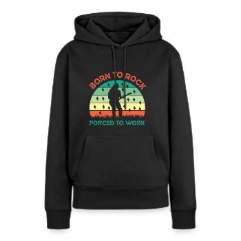 Rock Rocker Musiciens de musique rock - Sweat à capuche Premium bio Femme - noir - Devant - Julia (174cm)