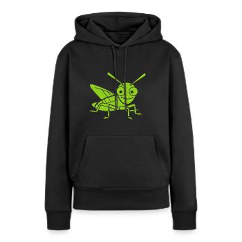 Sauterelle - Sweat à capuche Premium bio Femme - noir - Devant - Julia (174cm)