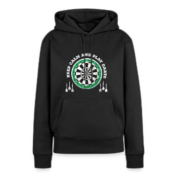 Fléchettes Fléchettes Dartboard Lancer Flèche - Sweat à capuche Premium bio Femme - noir - Devant - Julia (174cm)