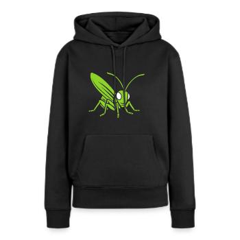Sauterelle - Sweat à capuche Premium bio Femme - noir - Devant - Julia (174cm)