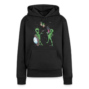Alien - Frauen Premium Bio Hoodie - Schwarz - Vorne - Julia (174cm)