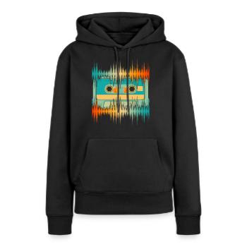 Equalizer Sound Technology Gift Cassette Soundwave - Sweat à capuche Premium bio Femme - noir - Devant - Julia (174cm)