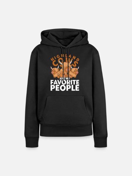 Lustige Geschenkidee Schottisches Hochlandrind - Dame Premium hoodie, økologisk bomuld - sort