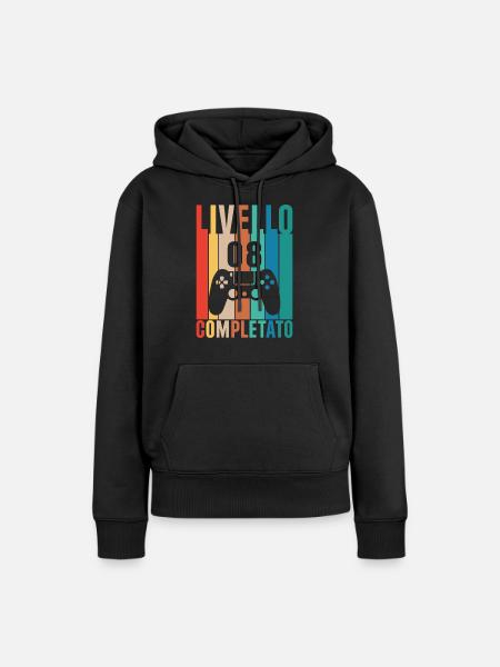 Stufe 8 Abgeschlossen - Frauen Premium Bio Hoodie - Schwarz