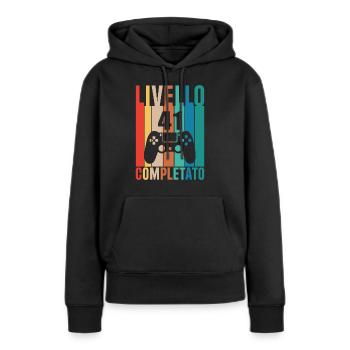 Niveau 41 - Sweat à capuche Premium bio Femme - noir - Devant - Julia (174cm)
