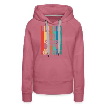 Niveau 33 - Sweat à capuche Premium bio Femme - mauve - Devant - Isabella (175cm)