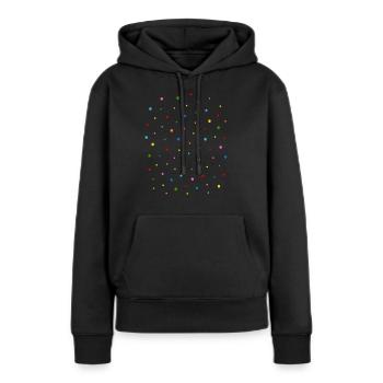 Confetti - Sweat à capuche Premium bio Femme - noir - Devant - Julia (174cm)
