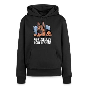 Offizielles Schlafshirt Schaeferhund - Frauen Premium Bio Hoodie - Schwarz - Vorne - Julia (174cm)