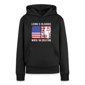 Funny Art Painter I`d Living Hilarious Creating - Frauen Premium Bio Hoodie - Schwarz - Vorne - Julia (174cm)