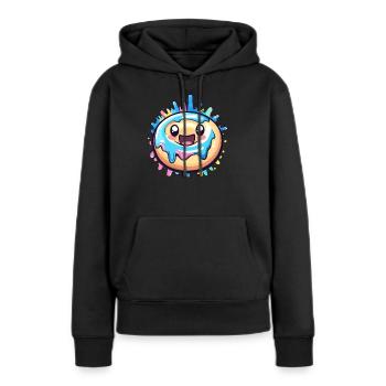Donut mit Zuckerguss - Frauen Premium Bio Hoodie - Schwarz - Vorne - Julia (174cm)