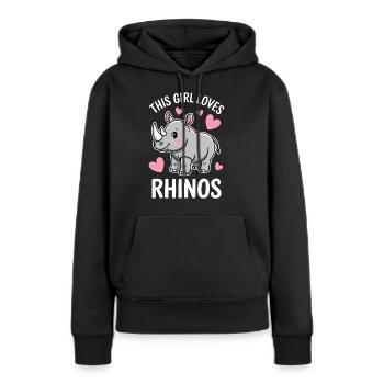 Nashorn Spruch Nashörner Lustiges Nashorn Geschenk - Frauen Premium Bio Hoodie - Schwarz - Vorne - Julia (174cm)