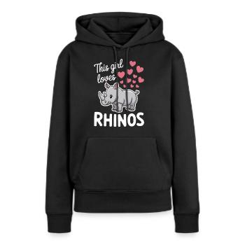 Nashorn Spruch Nashörner Lustiges Nashorn Geschenk - Frauen Premium Bio Hoodie - Schwarz - Vorne - Julia (174cm)