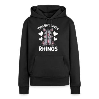 Nashorn Spruch Nashörner Lustiges Nashorn Geschenk - Frauen Premium Bio Hoodie - Schwarz - Vorne - Julia (174cm)