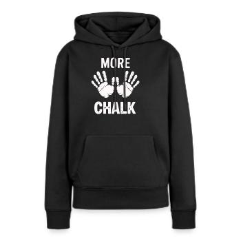 Plus de craie - Sweat à capuche Premium bio Femme - noir - Devant - Julia (174cm)