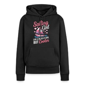 Segeln Spruch Mädchen Segler Segeln Geschenk - Frauen Premium Bio Hoodie - Schwarz - Vorne - Julia (174cm)