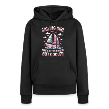 Voile Dire Fille Marin Voile Cadeau - Sweat à capuche Premium bio Femme - noir - Devant - Julia (174cm)