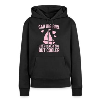 Voile Dire Fille Marin Voile Cadeau - Sweat à capuche Premium bio Femme - noir - Devant - Julia (174cm)