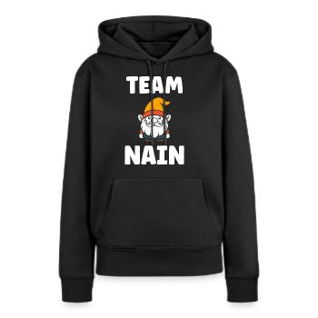 Nain - Sweat à capuche Premium bio Femme - noir - Devant - Julia (174cm)