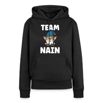 Nain - Sweat à capuche Premium bio Femme - noir - Devant - Julia (174cm)