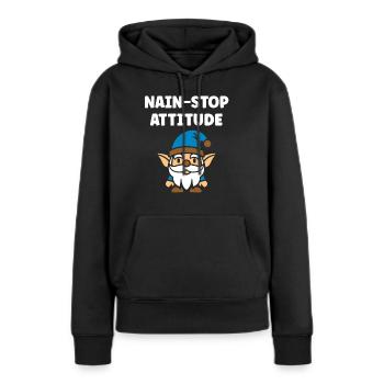 Nain - Sweat à capuche Premium bio Femme - noir - Devant - Julia (174cm)