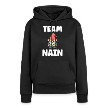 Nain - Sweat à capuche Premium bio Femme - noir - Devant - Julia (174cm)