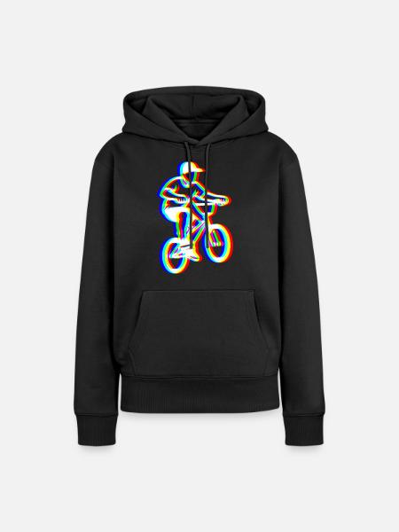 Glitch BMX – Extreme Fahrt - Frauen Premium Bio Hoodie - Schwarz